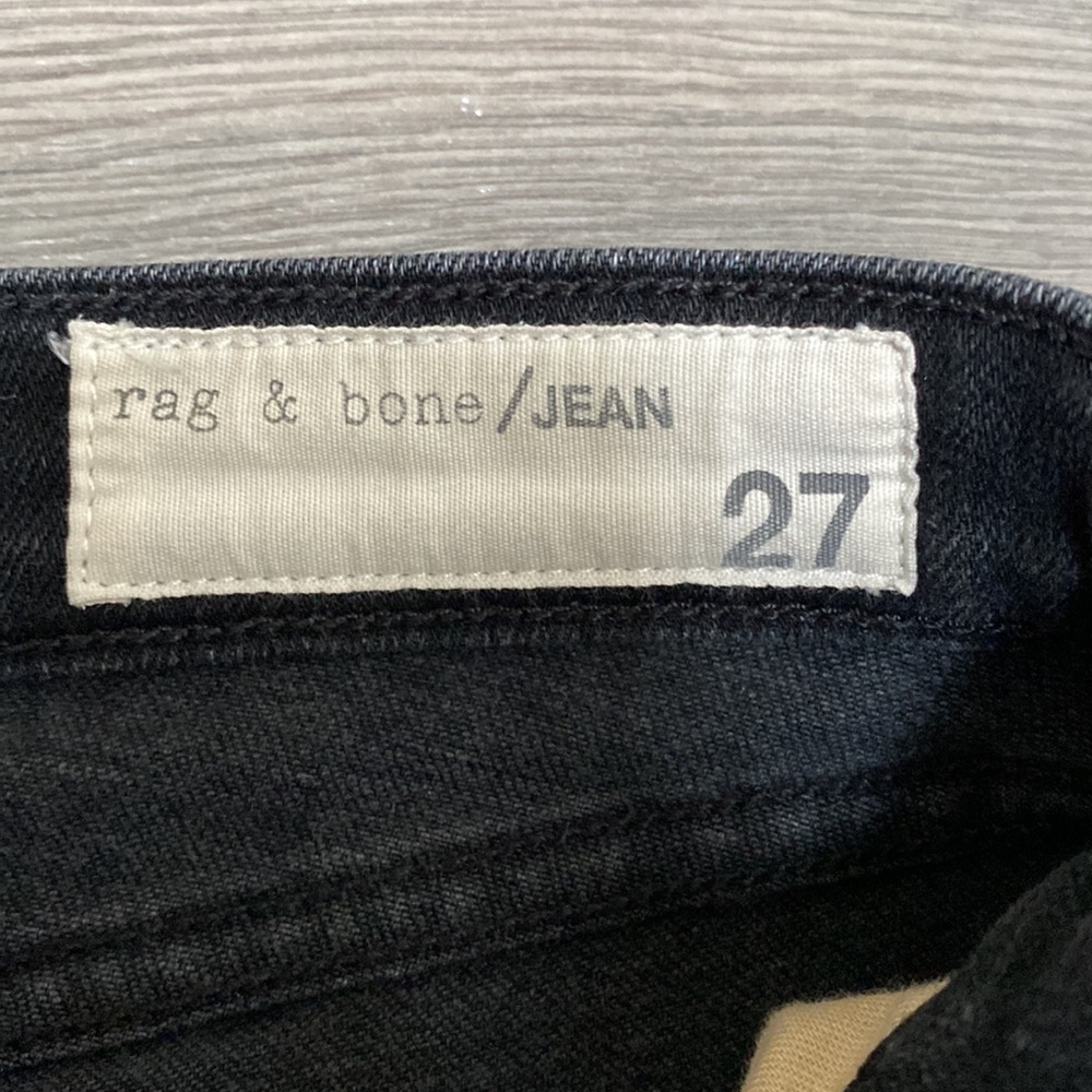 rag & bone Black High-Rise Distressed Skinny Jeans - Picture 8 of 16